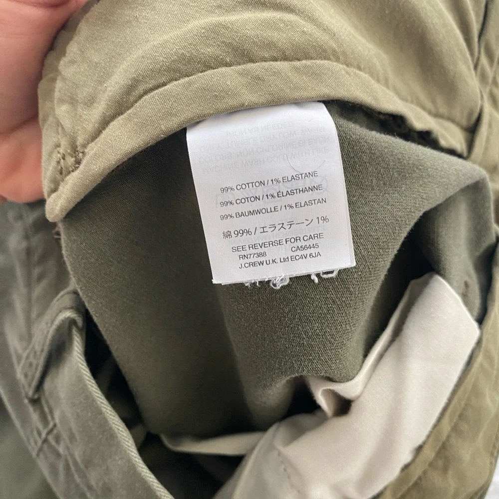 J. Crew - Slim Fit Cotton Chinos in Army Green - Size 30 x 30